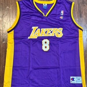 RARE VINTAGE PURPLE CHAMPION LA LAKERS KOBE BRYANT JERSEY MENS SIZE 44 L LARGE
